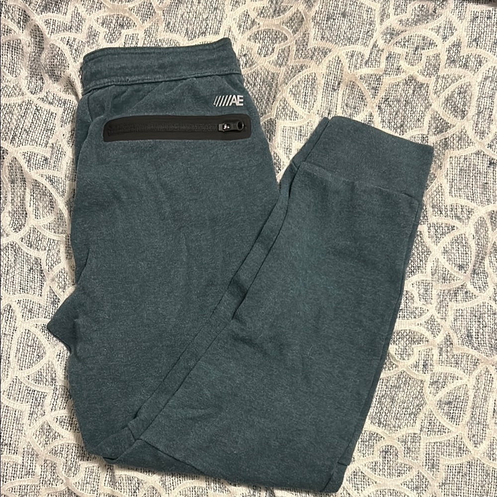 American Eagle Teal Joggers with Zipper Pocket
